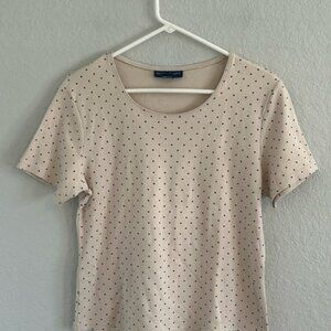 Cream & black polka dot top